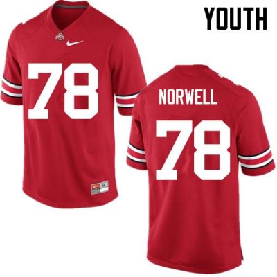 NCAA Ohio State Buckeyes Youth #78 Andrew Norwell Red Nike Football College Jersey EZT0145BD